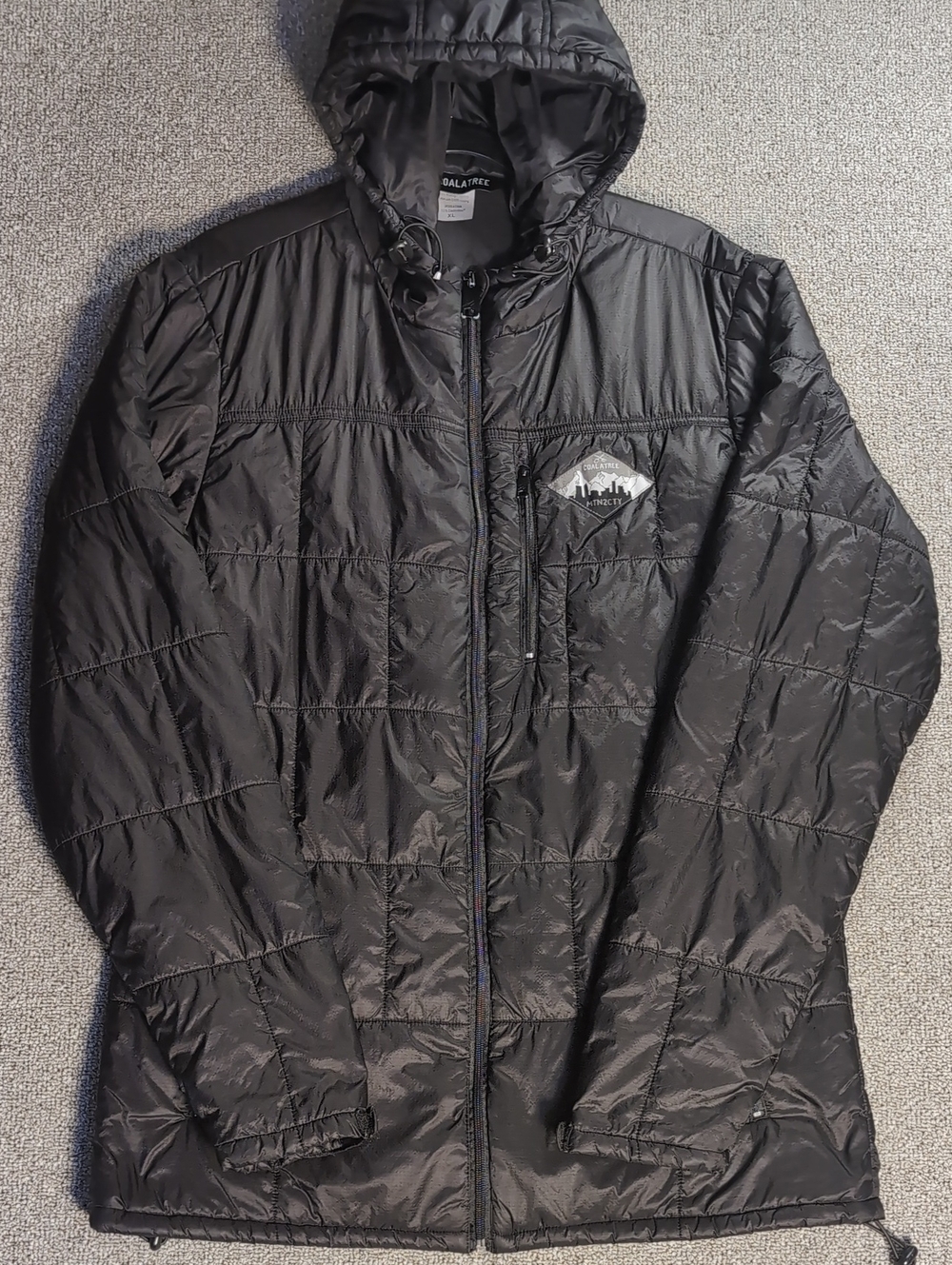 Coalatree Camper Hooded Jacket Size XL in Black Longline 3/4 Length Gorpcore